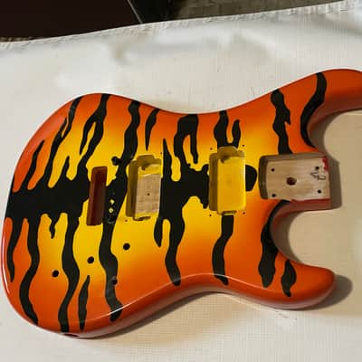 2010's Kramer Pacer Vintage Series Bengal Tiger Stripe Guitar Body Floyd Ready image 3