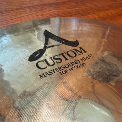 Zildjian 14" A Custom Mastersound Hi-Hat Cymbals (Pair) 1999 - Present - Brilliant image 4