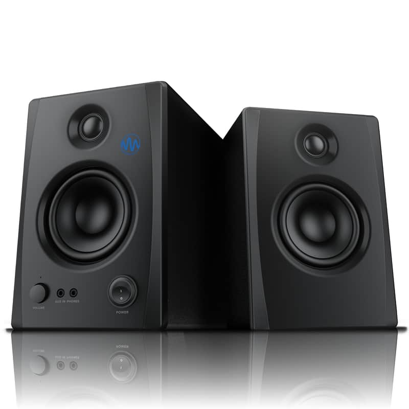Gemini Sound SMX-3BT 100W Bluetooth Bookshelf Studio Monitor Speakers, Active/Passive Pair for PC, Turntables, Desktop, RCA/3.5mm Aux Input, Wood Cabinet, EQ Control, Perfect for Home Studio and DJs image 1