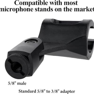 4 PCS Microphone Holder, Adjustable Angle Mic Holder Clip for Stand Rubber Flexible Microphone Clip Black Wireless Mic Holders Clamp for Mics Stand Handheld Microphones Recording Condenser Microphones image 3
