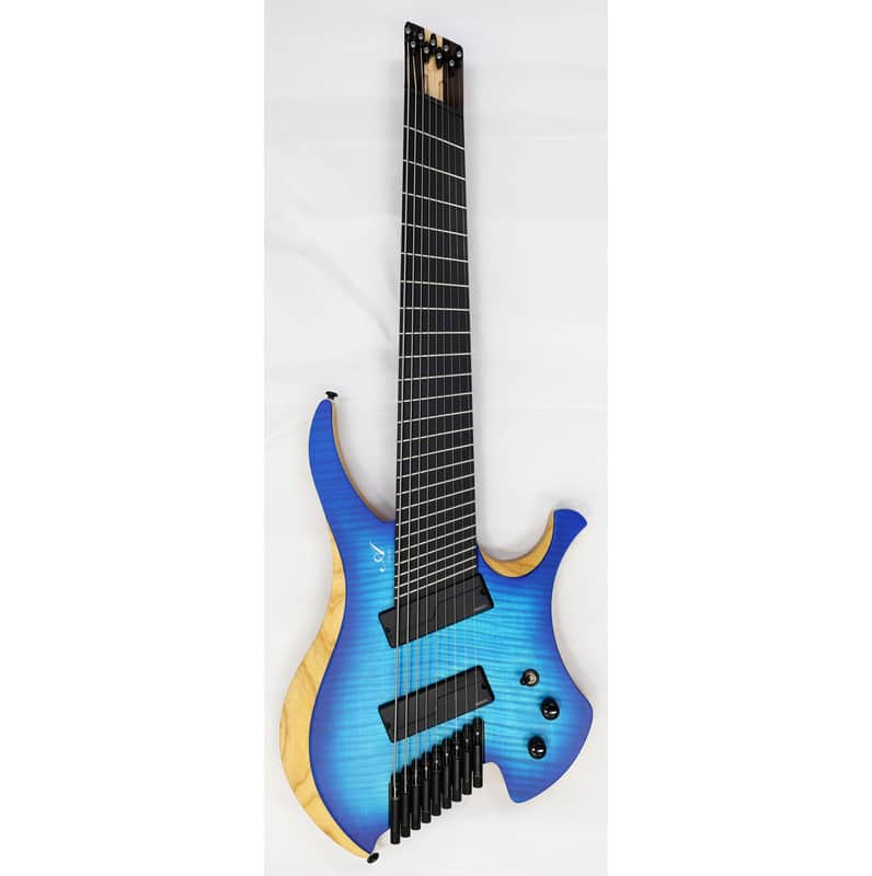 Agile 9 String Fan Fret Headless Guitar CHIRAL NIRVANA 92528 RL MOD SS Oceanburst Flame image 1