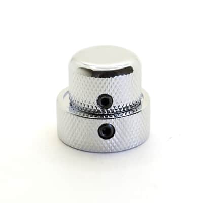 Dualee Large Chrome Stacked Dual Control Knob Concentric Set with set screw - Single image 2