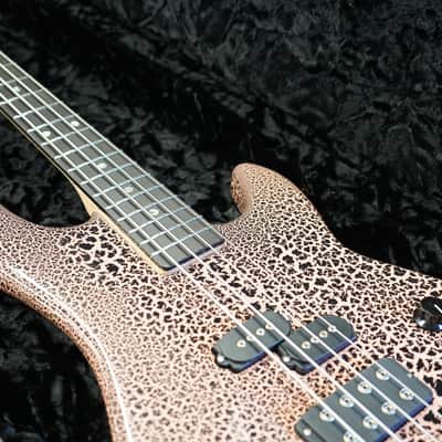 G&L USA Custom Shop LB-100 Sunset Coral Andromeda Crackle 4-String Electric Bass Guitar w/ Black Tolex Case (2025) image 11
