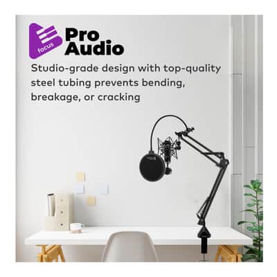 Samson Q2U Dynamic USB Mic with Shockmounts, Boom Arms, Pop Filters (3-pack) image 18