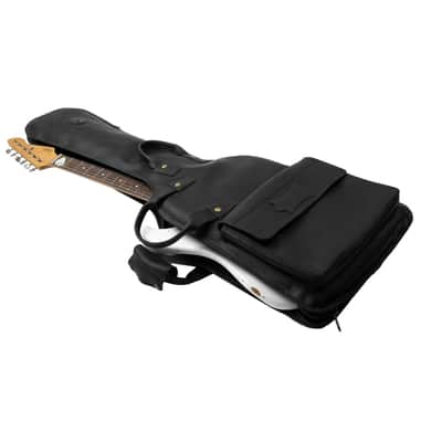 Levy's Solera Premium Leather Electric Guitar Gig Bag - Black image 3