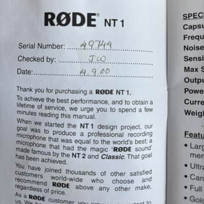 RODE NT1-A Large Diaphragm Cardioid Condenser Microphone 2002 - Present - Silver image 2