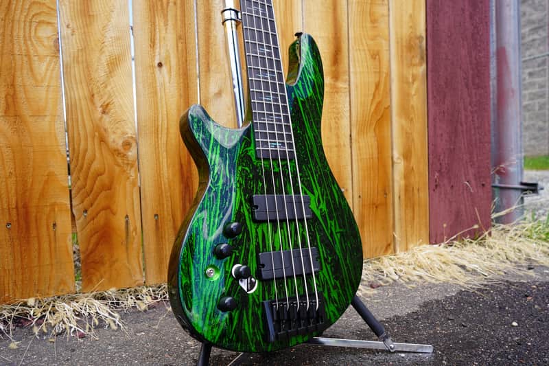 Schecter DIAMOND SERIES C-5 Silver Mountain Toxic Venom Left Handed 5-String Electric Bass (2021) image 1
