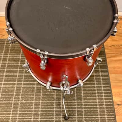 PDP Concept Maple 16x16” Floor Tom in Oxblood Satin Finish with Wood Hoops image 4