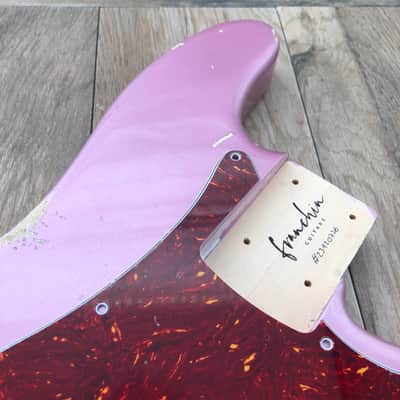 FRANCHIN Jupiter bass body Relic Aged Burgundy Mist Metallic 100% Nitro Lacquer Basswood Precision-Style Made in Italy - Stock piece #23120726 imagen 7