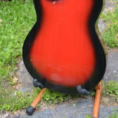 c. 1965 Vintage Eko Modello 100 Guitar, in Red Burst finish, w/a Pro Refurb setup and comes with a New Gator Black Hardshell Case image 12