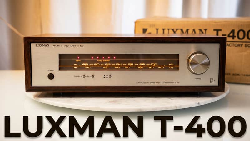 🎶✨ Luxman T-400 AM/FM Stereo Tuner — Original Factory Box, U.S. 120V, Wood Cabinet, Cleaned & Tested image 1