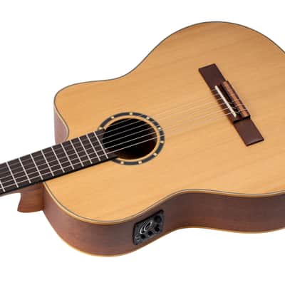 Ortega RCE131SN Family Series Pro Solid Cedar Top Mahogany Neck Cutaway Nylon 6-String Classical Acoustic-Electric Guitar w/Gig Bag image 9