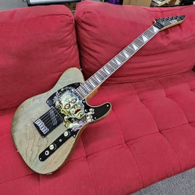 Custom Tele-Style Partscaster Frankenstein w/ ESP LTD Alexi Laiho Neck, Dual Blade Humbucker & Satin Green Finish image 1