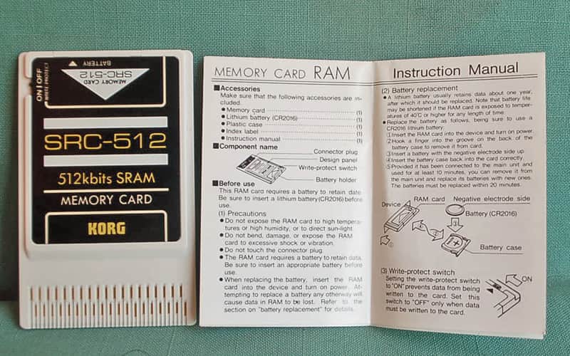 Korg SRC-512 RAM Memory Card Korg 01/W, 01/WFD, 03R/W, | Reverb