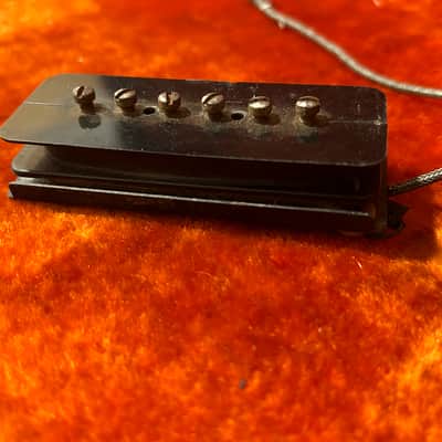 Vintage Gibson P90 Pickup 1950’s Black Bobbin Dogear w Cover Les Paul Es175 Es350 image 8