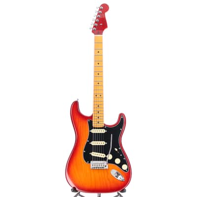 Fender Certified Pre-Owned American Ultra Luxe Stratocaster, Maple Fingerboard, Plasma Red Burst (J5) (03656) image 5