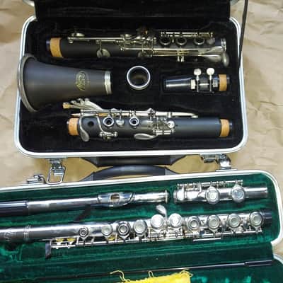 TWO: Sky Clarinet AND Sky Flute, USA, with cases, Very Good image 1