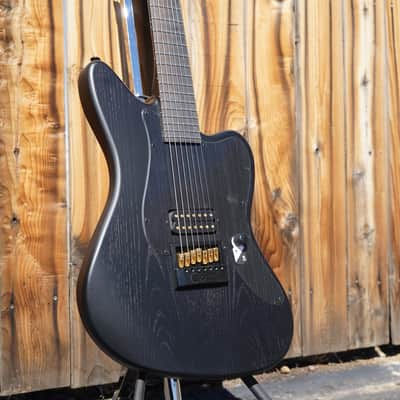 ESP LTD SIGNATURE SERIES AW-XJ7 Baritone Evertune Black Open Grain Stain 7-String Electric Guitar (2025) image 6