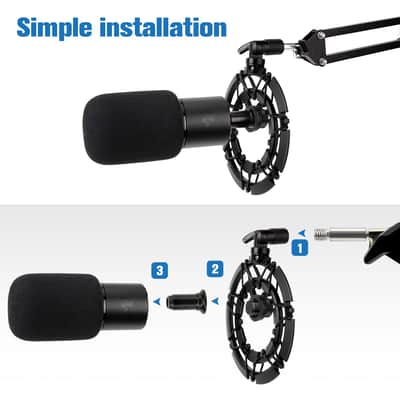 Razer Seiren X Shock Mount With Pop Filter Matching Mic Boom Arm Stand, Compatible For Razer Seiren X Microphone image 5
