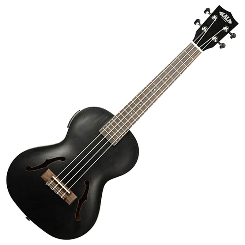 Kala KA-JTE/MTB Archtop Acoustic/Electric Tenor Ukulele w/ Pickup Metallic Black image 1