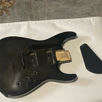 2000's Japan Jackson DKMGT Dinky Arched Top Transparent Black Flame Guitar Body Hard Tail image 1