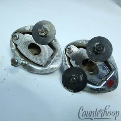 Premier Bass Drum Spur Mounts Spring-Loaded Push-Button Chrome Vintage 50s Elite image 2