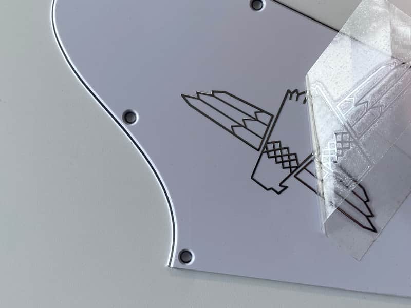 For Gibson Firebird Silver 3D Logo Guitar Pickguard 3 Ply White image 1