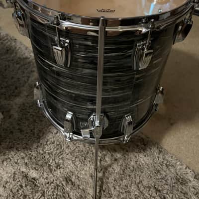 Ludwig LF844 Classic Maple 14x14" Floor Tom 2012 - Present - Vintage Black Oyster Pearl like new image 1