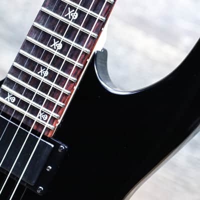 ESP LTD KH-202 LH Kirk Hammett Signature Skull-and-Bones Inlays Black Electric Guitar image 9