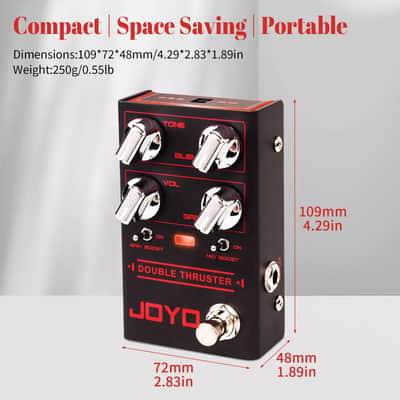 JOYO R-28 Double Thruster High Gain Overdrive Guitar Pedal with Mid/High Frequency For Bass Guitar image 10