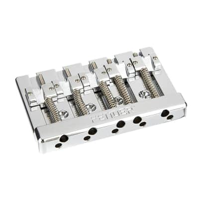 Fender HiMass 5-Strings Bass Narrow Bridge Assembly - Brass Saddles, Chrome image 1