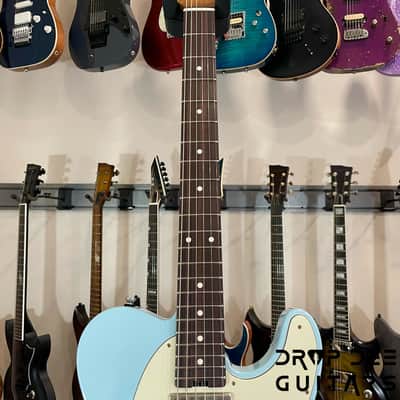 Schecter Custom Shop PT Wembley Studio Electric Guitar w/ Case-Sonic Blue Aged Nitro image 9