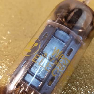 Westinghouse 12BH7A tNOS AT1000 TESTED Vacuum Tube rare long flat RCA-style black plate 12BH7 dual triode 1962 image 6