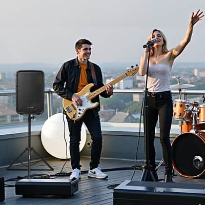Vevor 2 X 8 in Speakers Portable PA System 300W Mixer Bluetooth Mic for DJ Party image 7