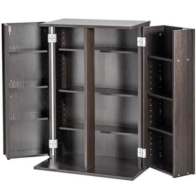 Media Storage Cabinet – 4-Layer Adjustable DVD/CD Shelf, Espresso Finish, Holds Up to 576 CDs image 7