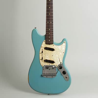 Fender Mustang Solid Body Electric Guitar (1966), ser. #179277, original grey hard shell case. image 1