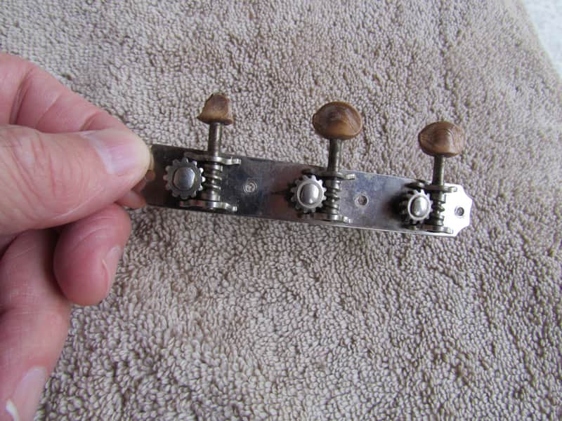 Kluson 3 On A Strip  Treble Side Tuners Wartime 3 Per Side Tuners Need Buttons Genuine Vintage Parts image 1