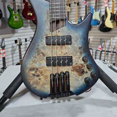 Ibanez EHB Ergonomic Headless Bass Guitar - Cosmic Blue Starburst Flat w/Gig Bag & PLEK*D #111 image 2