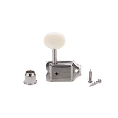 Brio ​Vintage 6-in-Line Guitar Tuners Split Shaft Machine Heads 9mm Bushing. Nickel image 3