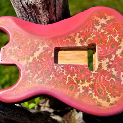 Pink Paisley Strat ST  Body, Aged, Relic , Nitro , Ash image 2