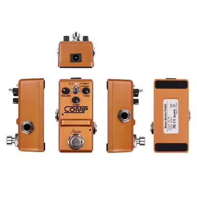 Rowin Golded Tiny Analog Comp Box Guitar Compressor Pedal Compression Effect for Electric Guitar BASS Pedalboard True Bypass image 4