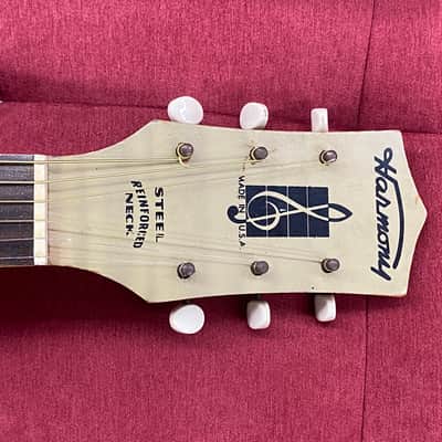 Harmony H1214 Archtone Acoustic Archtop Guitar 1950's - Blond with Faux Flame image 13