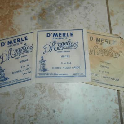 Three Vintage Circa 1960's D'Merle Guitar String Packets! "Successor to D'Angelico"! image 1