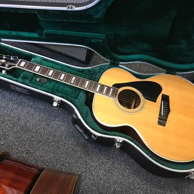 Yamaha CJ-838S vintage jumbo acoustic guitar made in Taiwan 1979-1981 in excellent condition with road runner hard case image 2