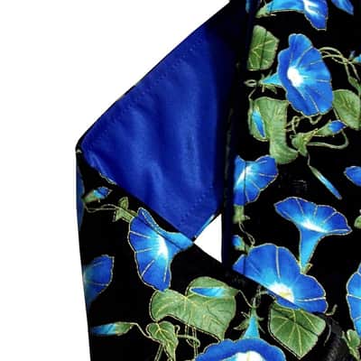 Blue Morning Glory Folk Country Artisan Handmade Guitar Strap Luminous Look image 7