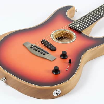 Fender American Acoustasonic Strat Ebony Fingerboard 3-Color Sunburst w/Gig Bag 2020 (0972023200) image 2