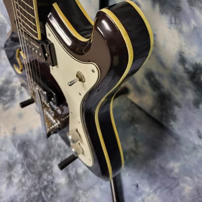 Video Demo Vintage RARE 1968 Japan Noble Model EG 68-2HT Mosrite Style Dual Pickup New Strings Pro Setup Gigbag image 7