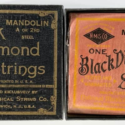 1930s BLACK DIAMOND STRINGS Vintage BOX Mandolin A Or 2nd Steel 756 National image 1