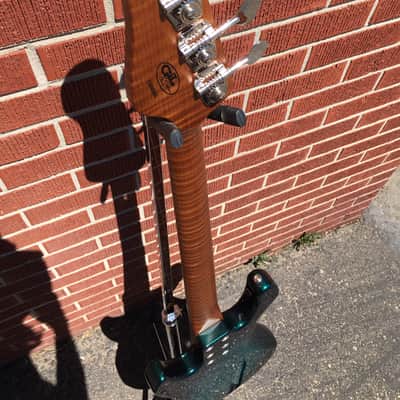 2020 G&L USA Custom Shop Matador Turqoise Burst Flame Neck 4-String Bass w/Case image 10