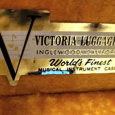 Vintage RARE 1965 Gibson or Martin Victoria Hard Shell Guitar Case 15 Inch Black Gold image 11